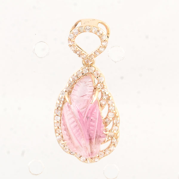 3.37 Ct Fancy Tourmaline 14K Gold Pendant
