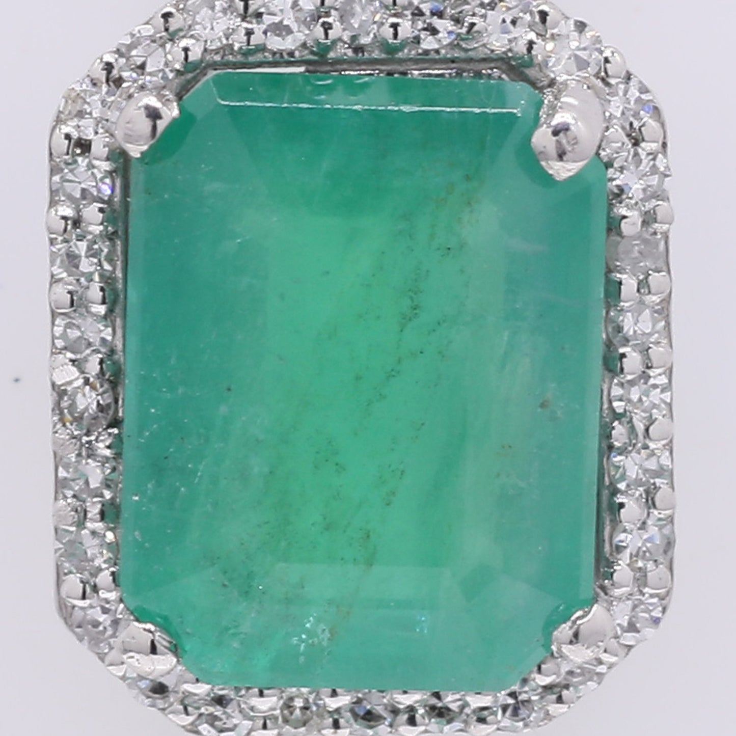 2.27 Ct Octagon Step Cut Natural Emerald 950 Platinum Pendant