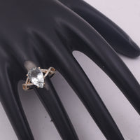 2.68 Ct Pear Mixed Cut Natural Aquamarine 14K Gold Ring