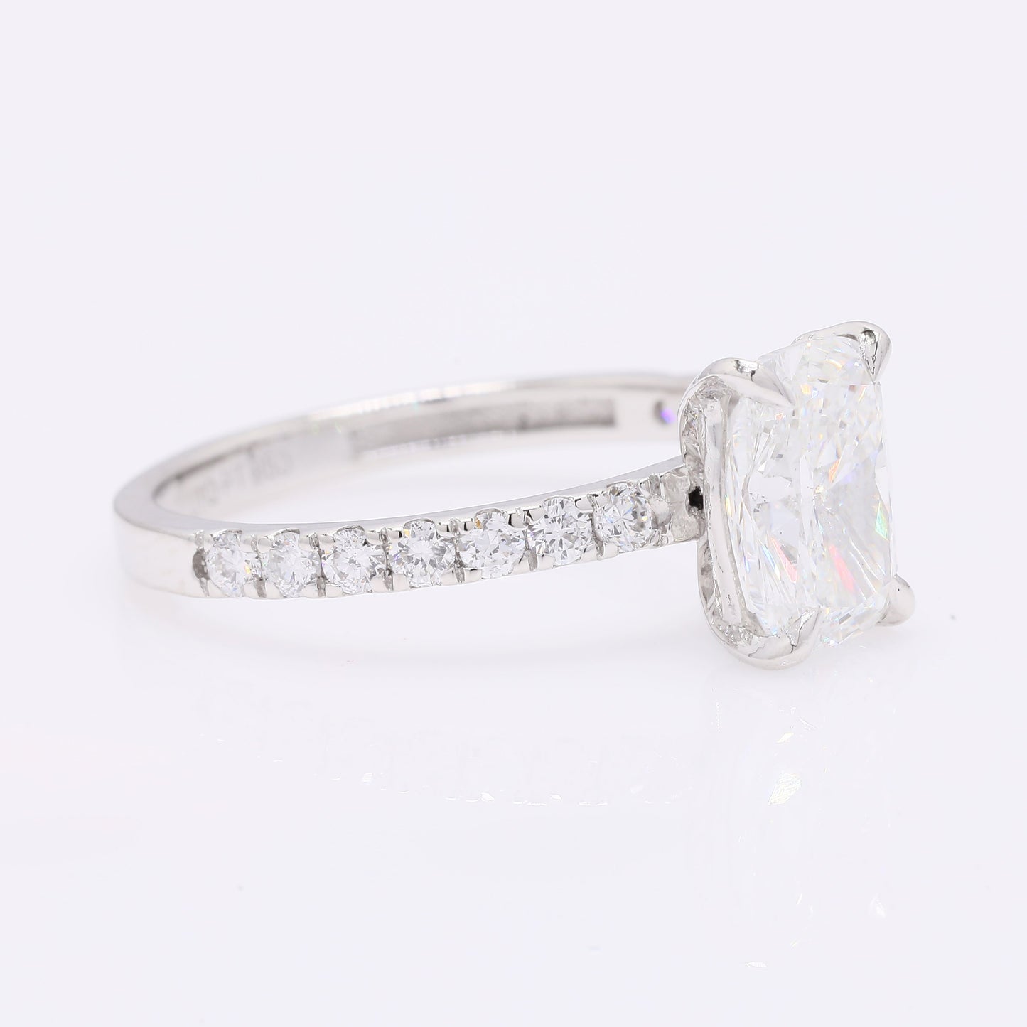 2.21 Ct Cushion Modified Brilliant Lab Grown Diamond 950 Platinum Ring
