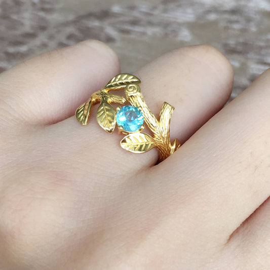 Blue Topaz 925 Sterling Silver Ring