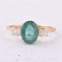 1.78 Ct Oval Natural Emerald 14K Gold Ring