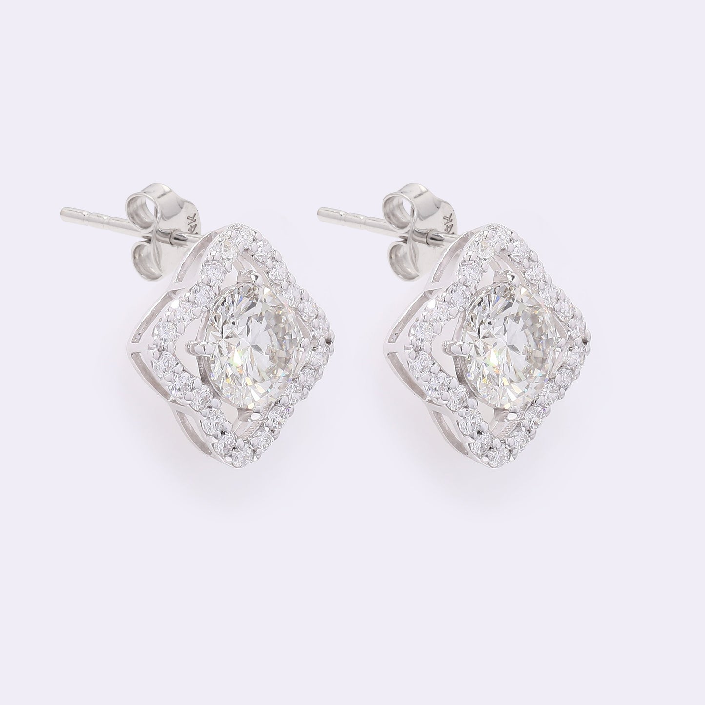 2.69 Carats Lab Grown Diamond 14K Gold Earrings