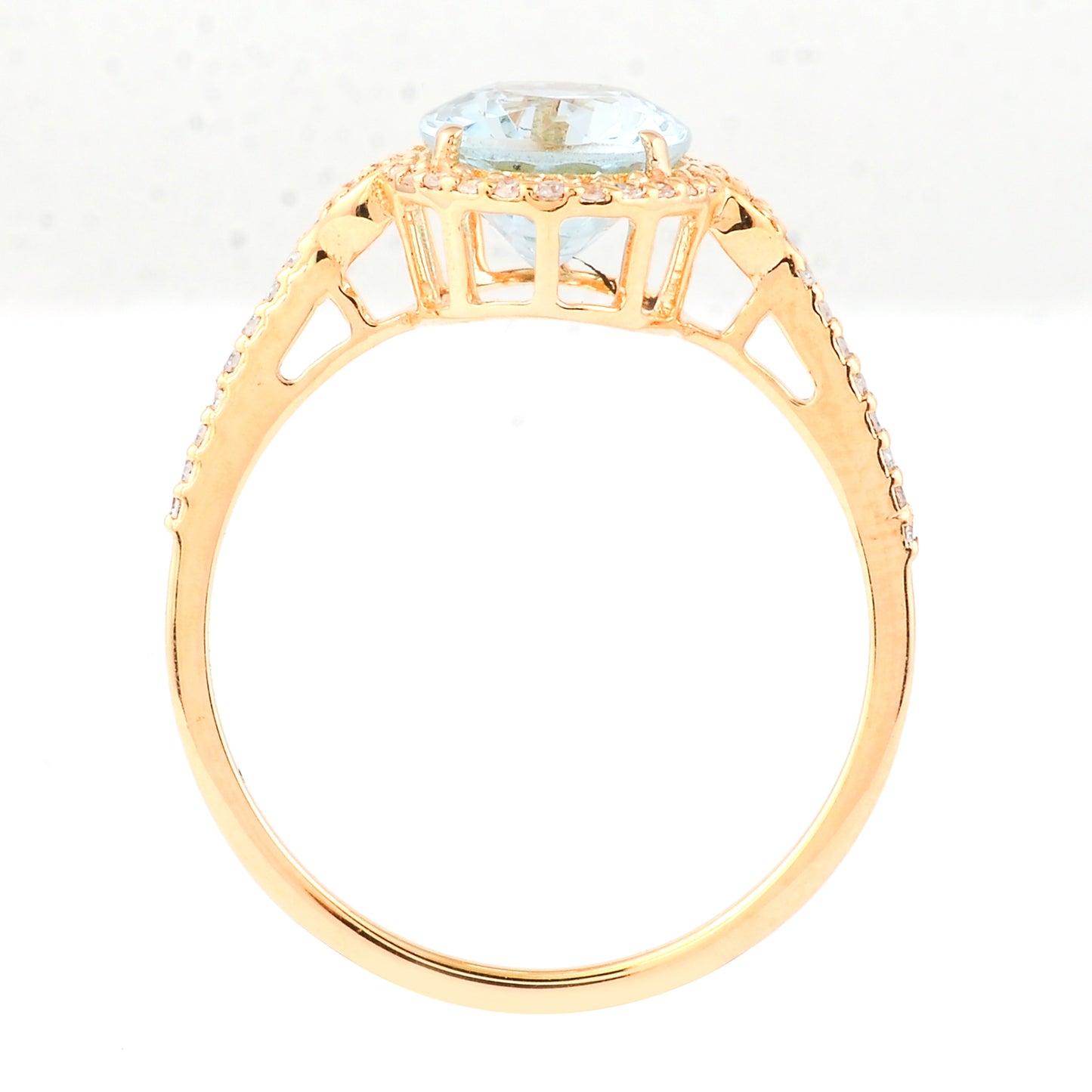 1.87 Ct Oval Mixed Cut Natural Aquamarine 14K Gold Ring