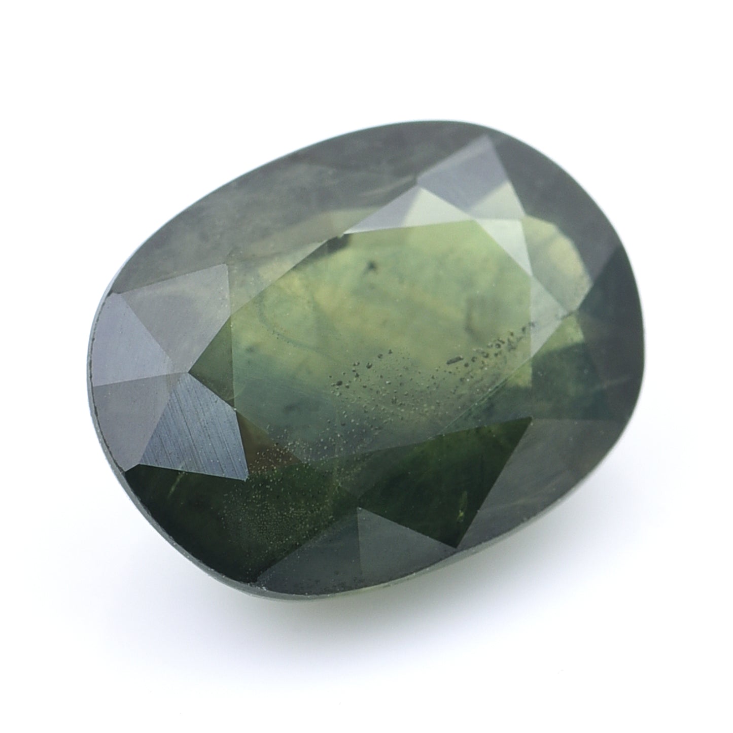6.27 Natural Corundum Green Sapphire Oval Mixed Cut Gemstone