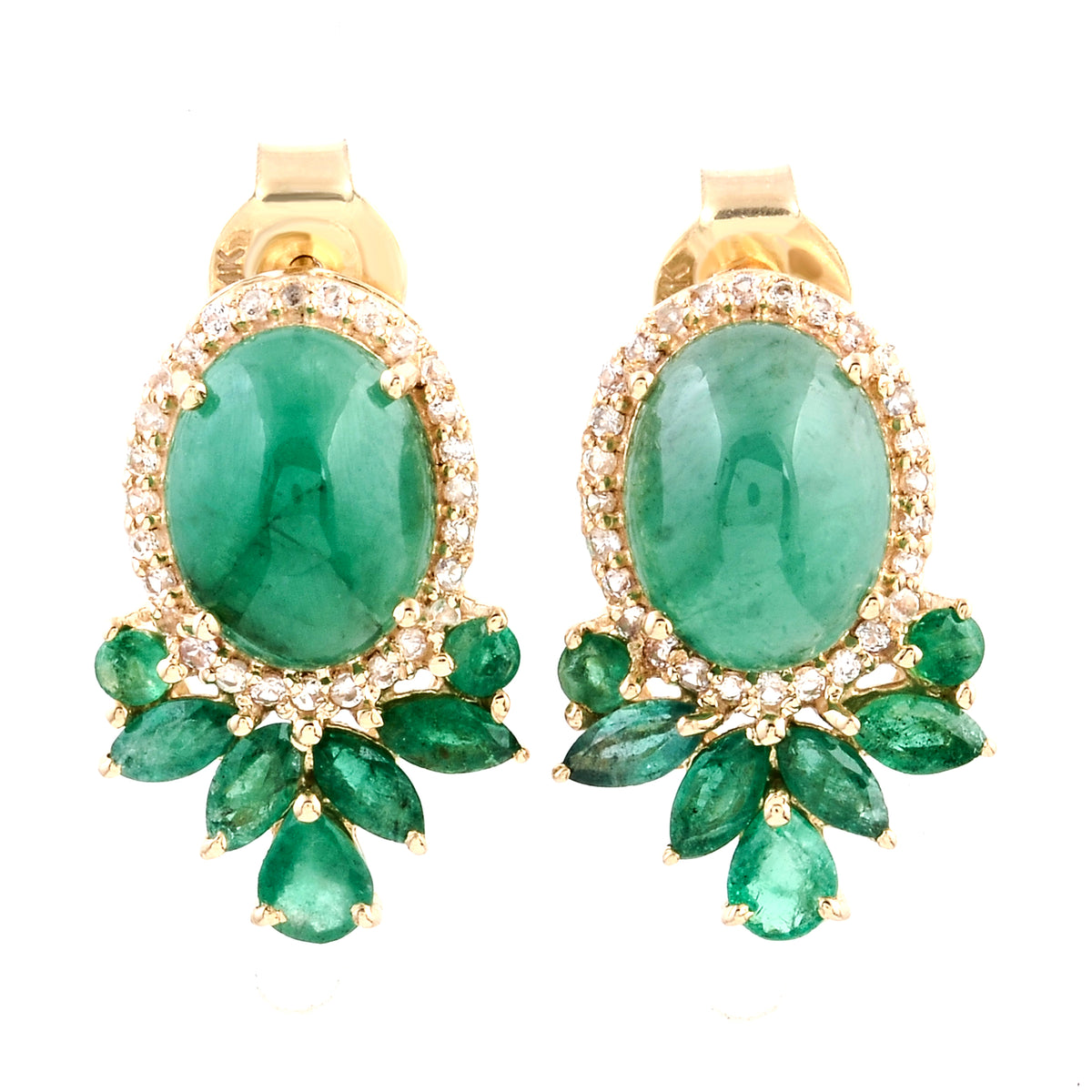 4.79 Ct Oval Emerald 14K Gold Earring
