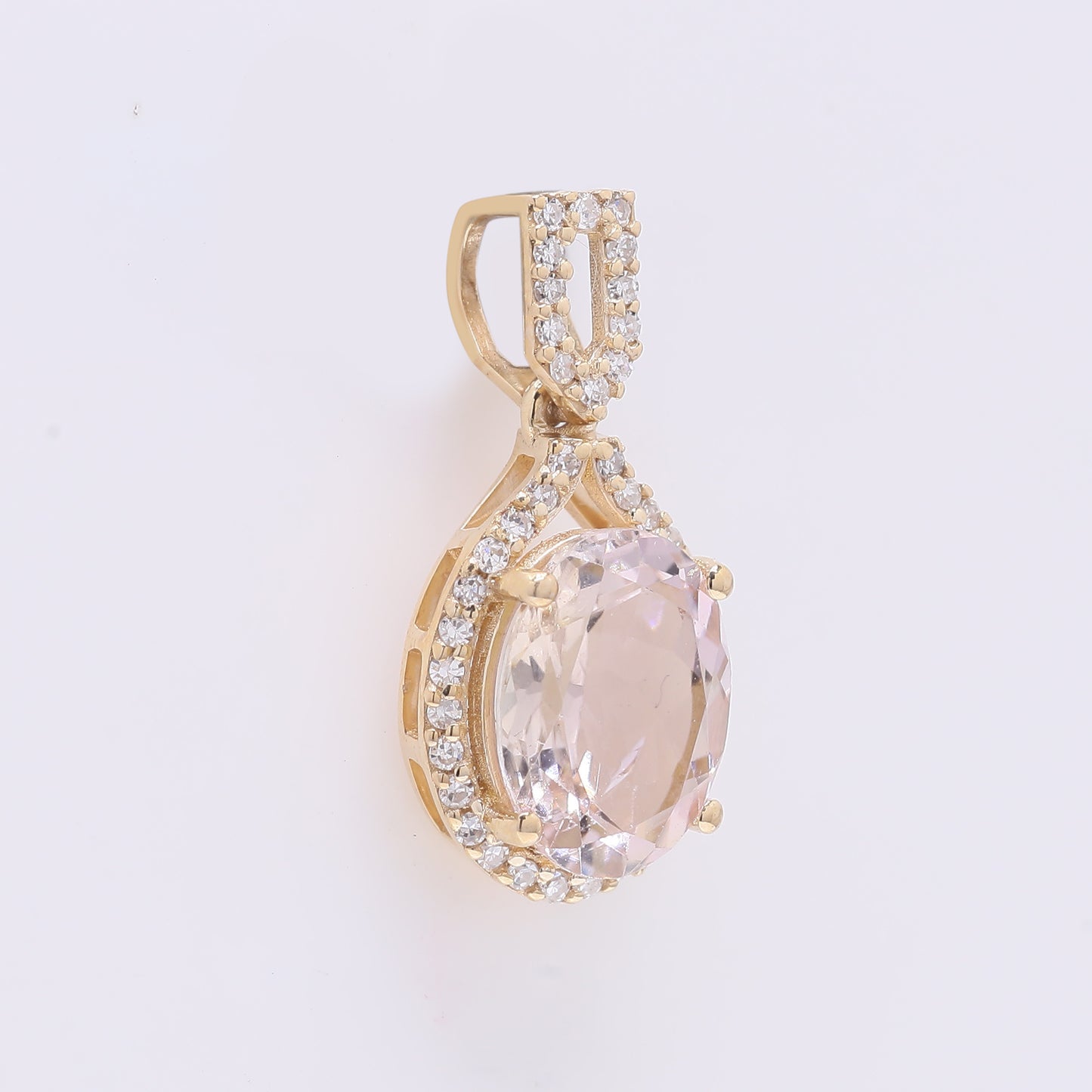 1.86 Ct Oval Mixed Cut Natural Tourmaline 14K Gold Pendant