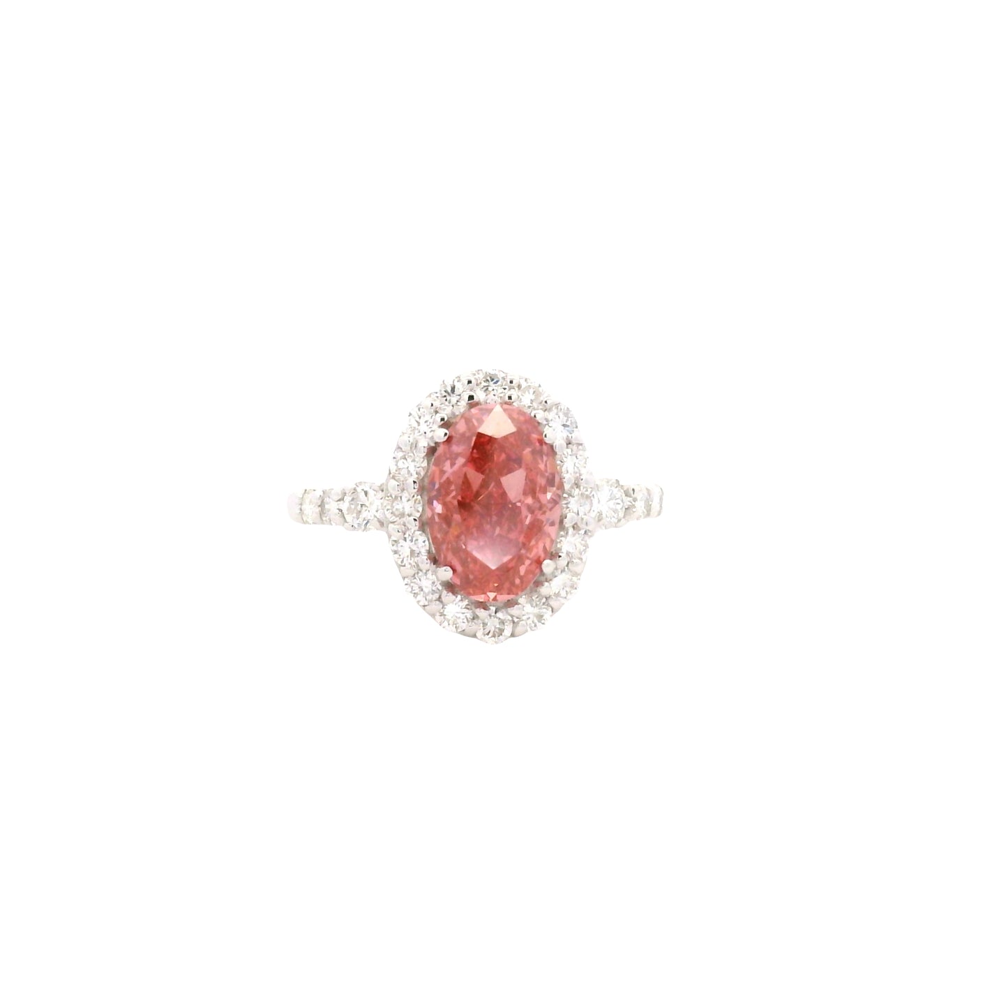 2.67 Carats Pink Lab Grown Diamond 14K Gold Ring