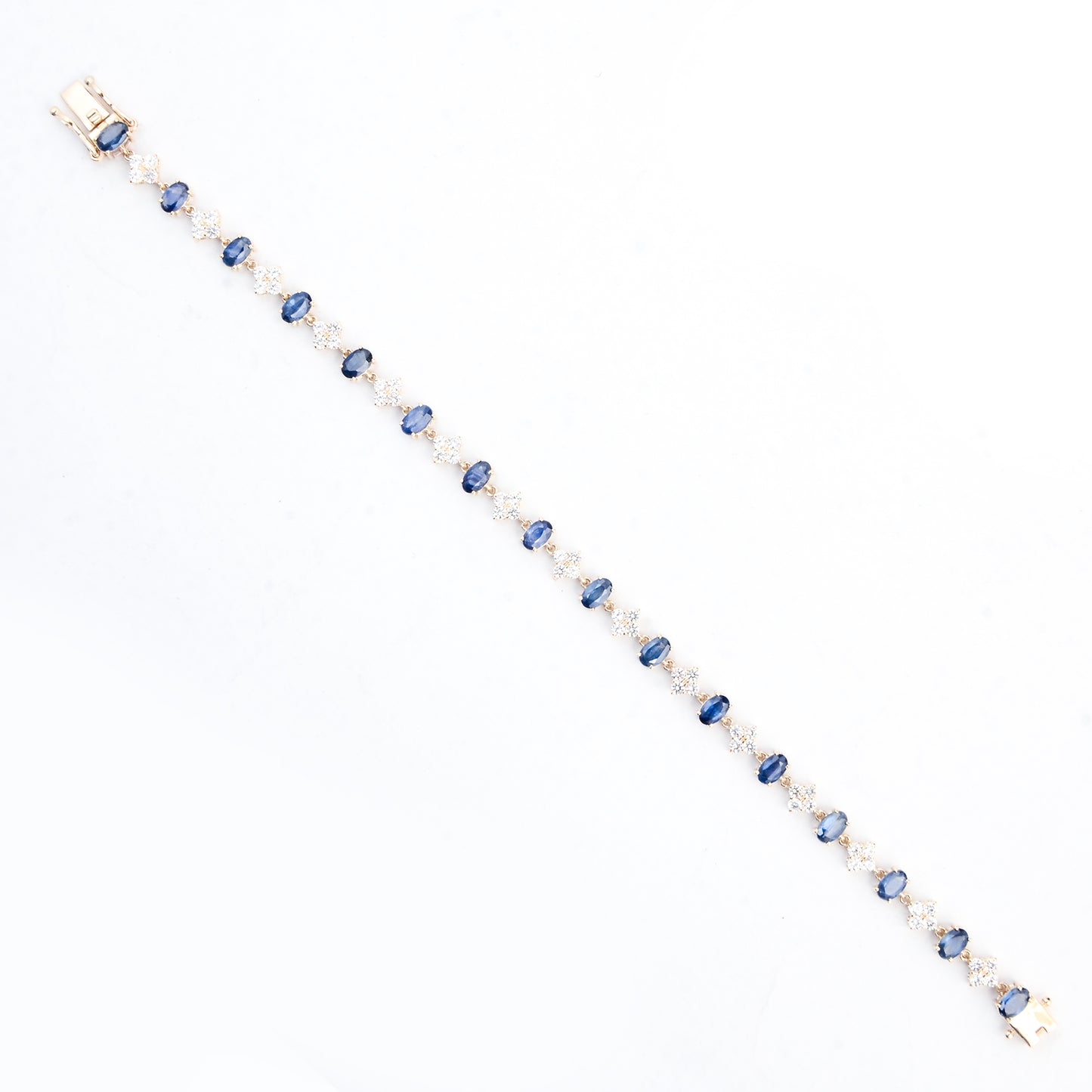 6.49 Ct Oval Sapphire 14K Gold Bracelet