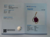 3.18 Ct Oval Natural Ruby 14K Gold Pendant