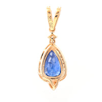 1.63 Ct Pear Mixed Cut Natural Sapphire 14K Gold Pendant