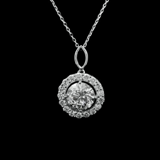 2.20 Carats Lab Grown Diamond 14K Gold Pendant