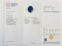 5.37 Ct Oval Blue Sapphire 18K Gold Ring