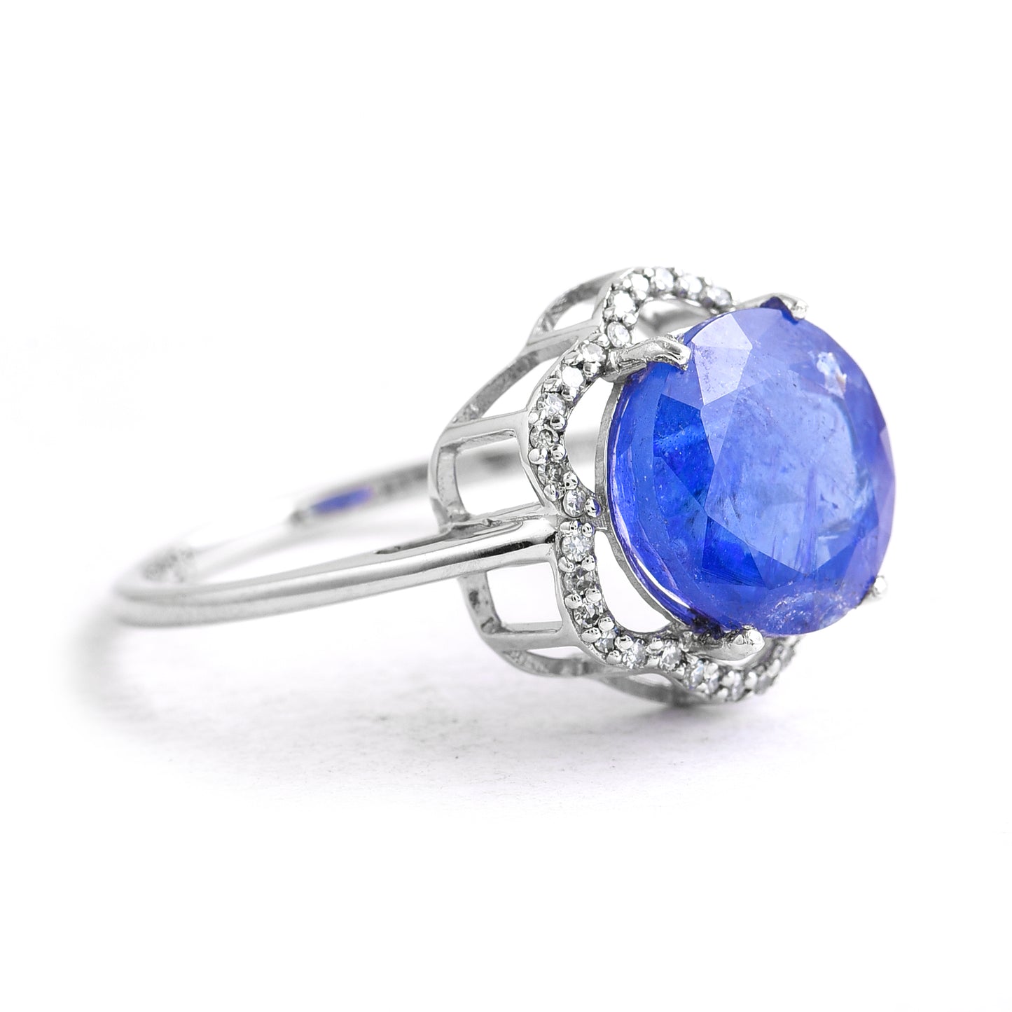 4.64 Ct Round Tanzanite 950 Platinum Ring