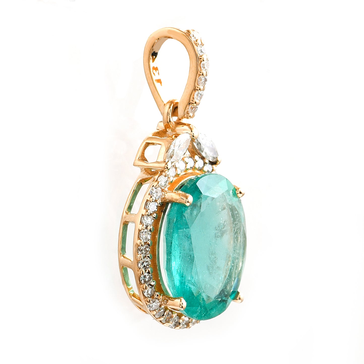 2.36 Ct Oval Emerald 14K Gold Pendant