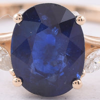 1.75 Ct Oval Natural Sapphire 14K Gold Ring