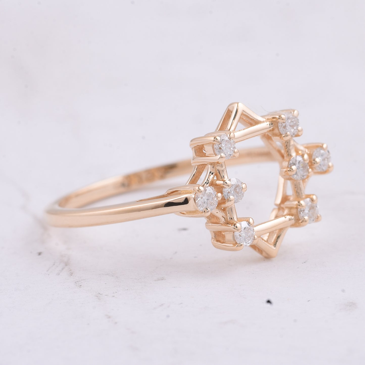 0.20 Ct Round Natural Diamond 14K Gold Ring