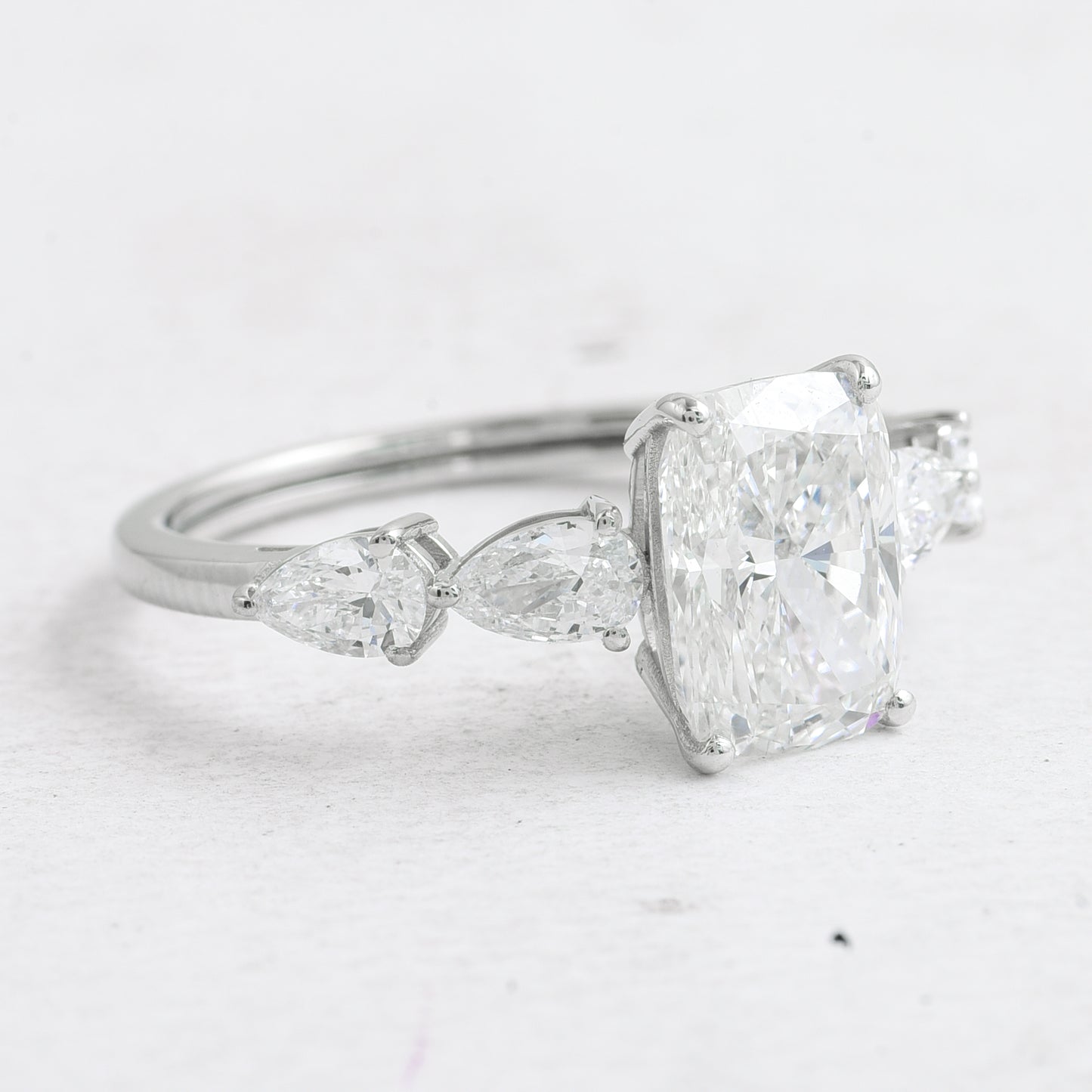 2.83 Ct Cushion Lab Grown Diamond 950 Platinum Ring