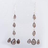 11.08 Ct Smoky Quartz 925 Sterling Silver Earrings