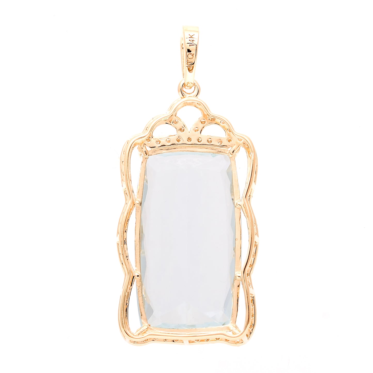 9.25 Ct Cushion Natural Aquamarine 14K Gold Pendant