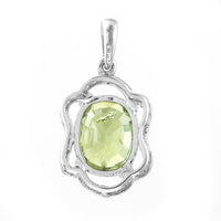 2.72 Ct Oval Mixed Cut Natural Green Sapphire 950 Platinum Pendant