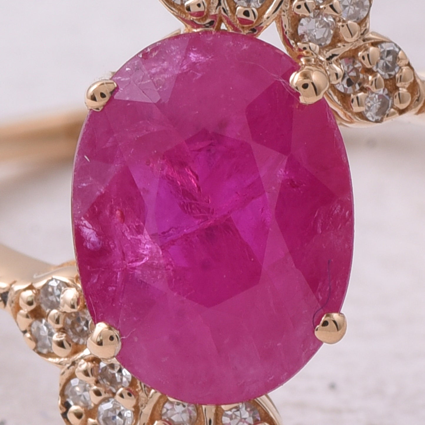 1.92 Ct Oval Mixed Cut Natural Ruby 14K Gold Ring