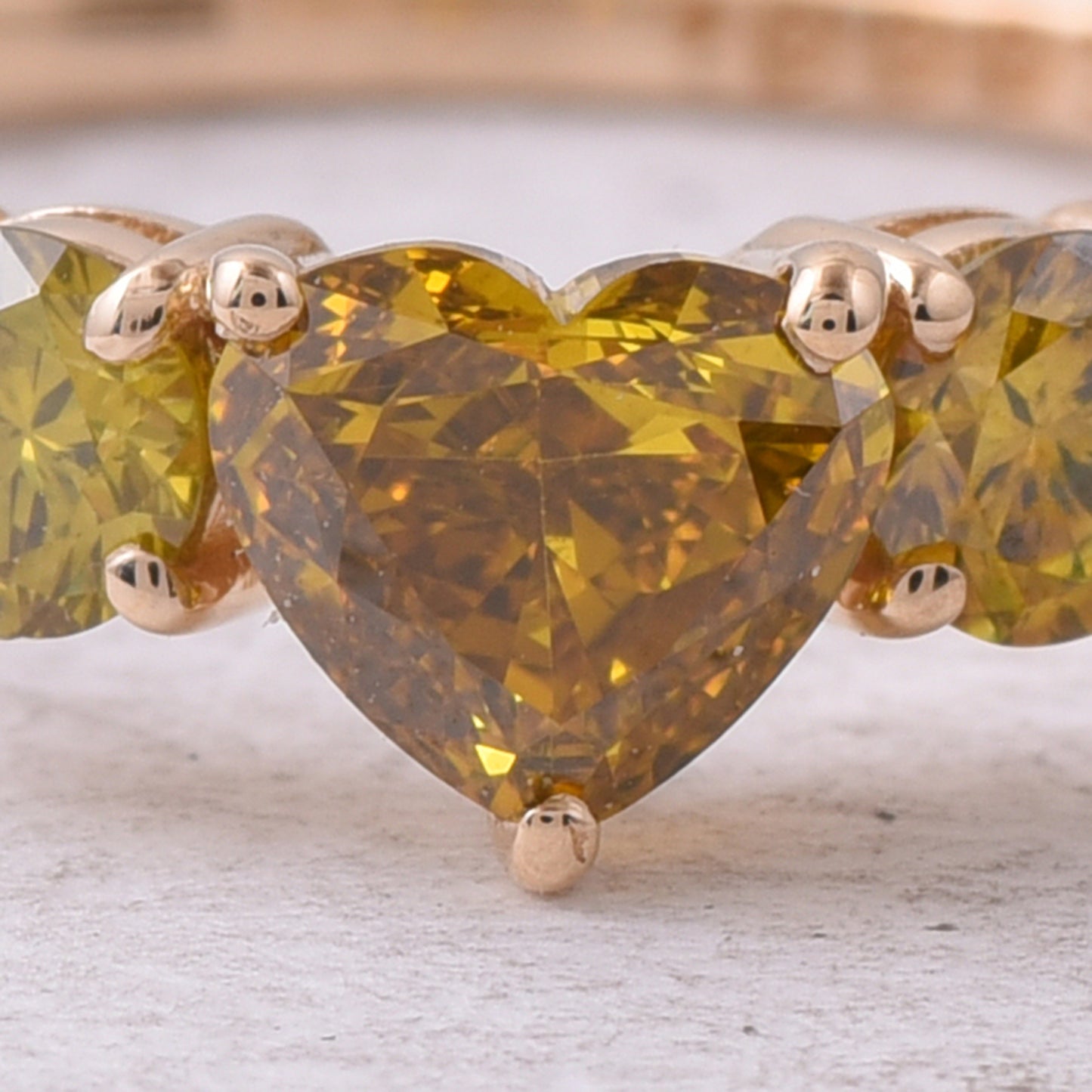 0.86 Ct Heart Yellow Diamond 14K Gold Ring