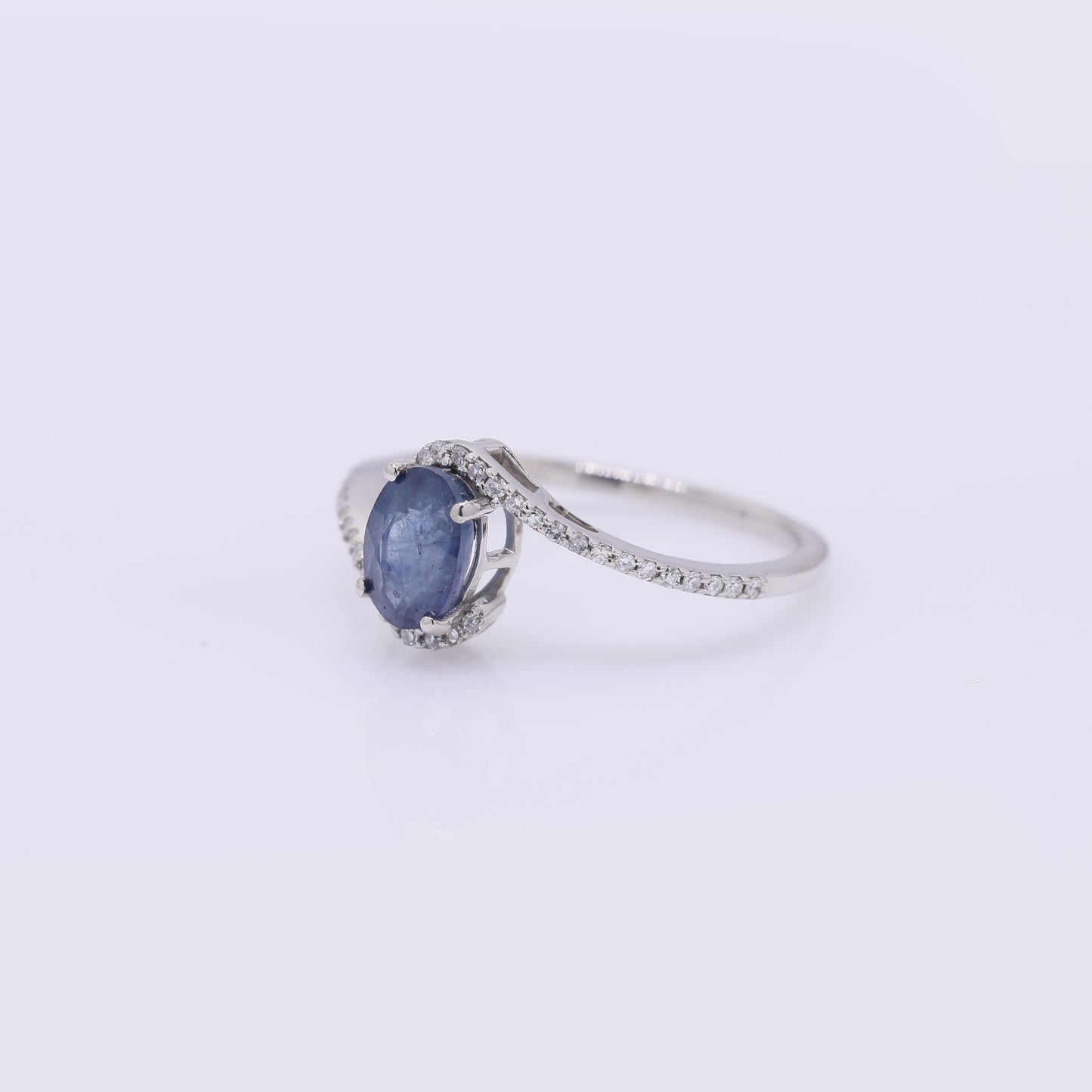 1.31 Ct Oval Mixed Cut Natural Sapphire 950 Platinum Ring