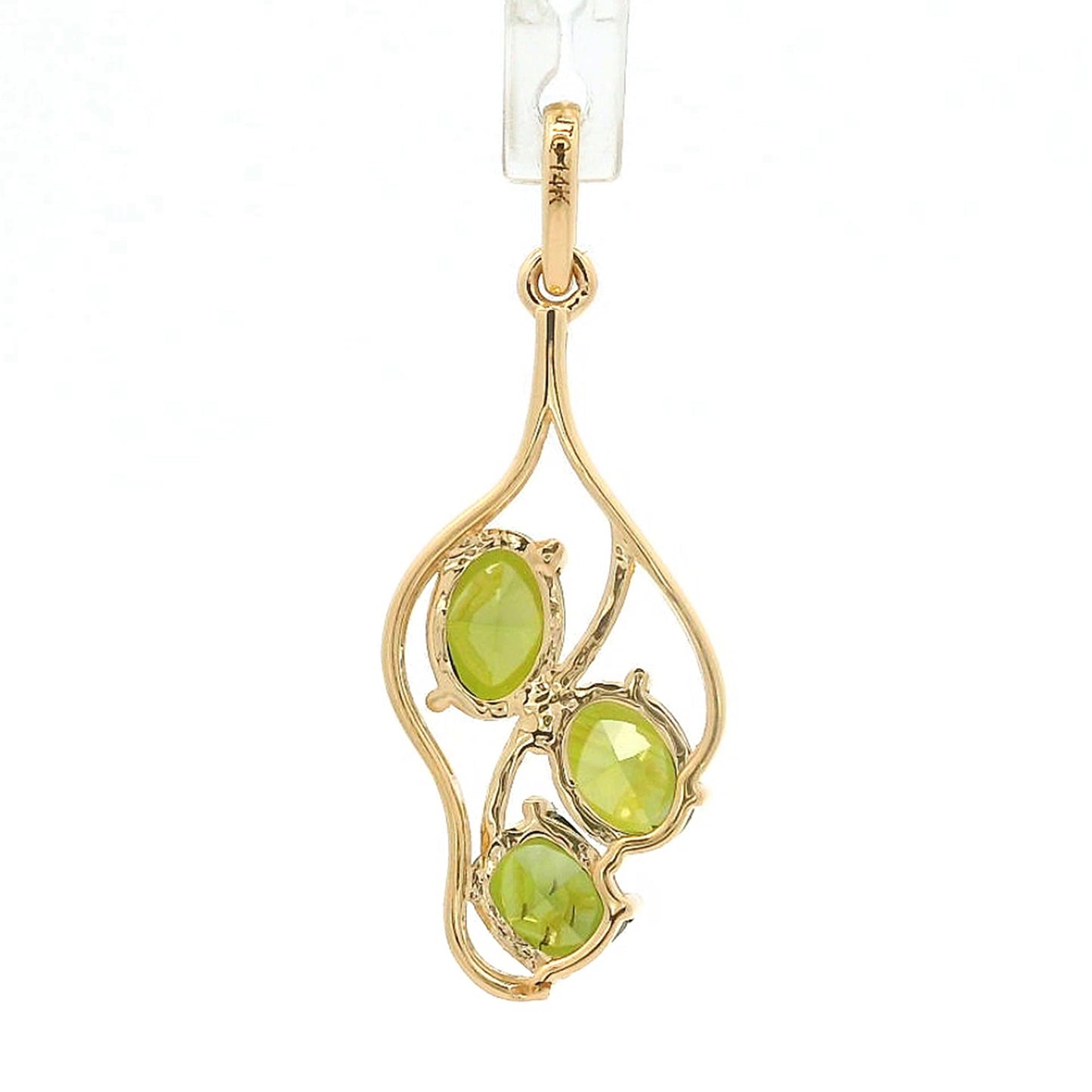 1.52 Ct Oval Green Diamond 14K Gold Pendant