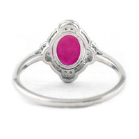 1.20 Ct Oval Mixed Cut Natural Ruby 950 Platinum Ring