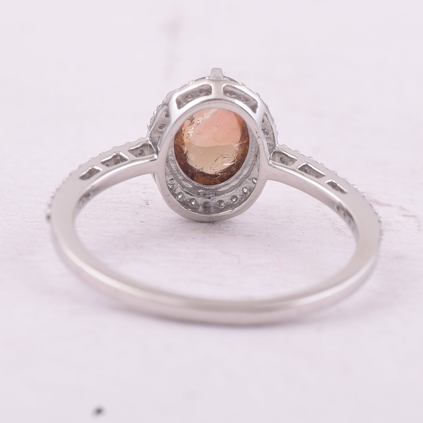 1.75 Ct Oval Cabochon Cut Natural Tourmaline 950 Platinum Ring
