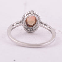 1.75 Ct Oval Cabochon Cut Natural Tourmaline 950 Platinum Ring
