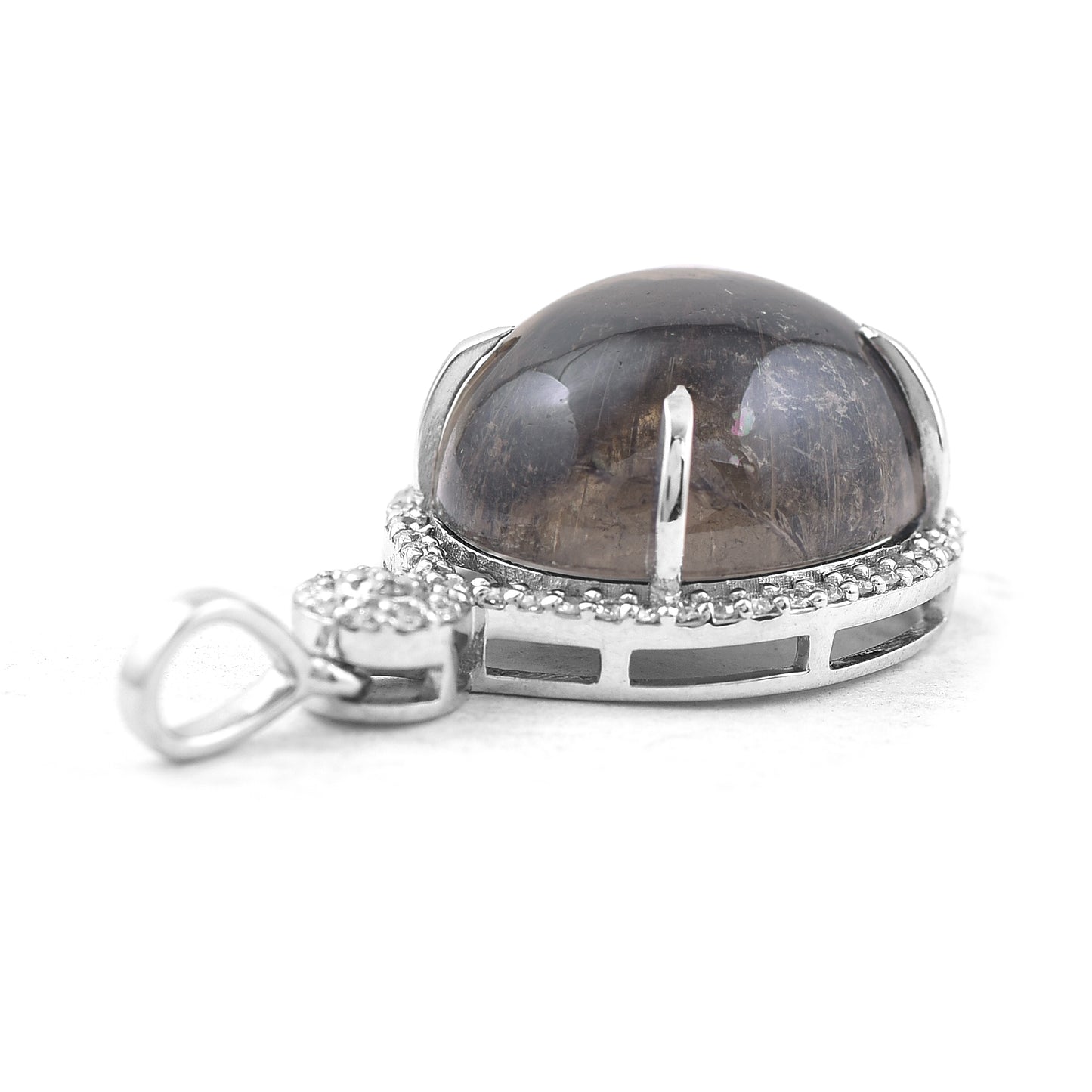 9.87 Ct Oval Cabochon Cut Natural Tourmaline 950 Platinum Pendant