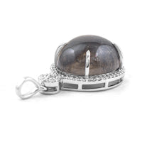 9.87 Ct Oval Cabochon Cut Natural Tourmaline 950 Platinum Pendant
