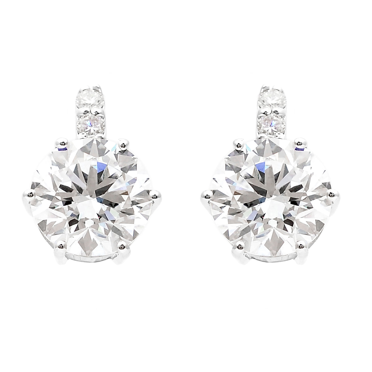 3.48 Carats Lab Grown Diamond 14K Gold Earrings