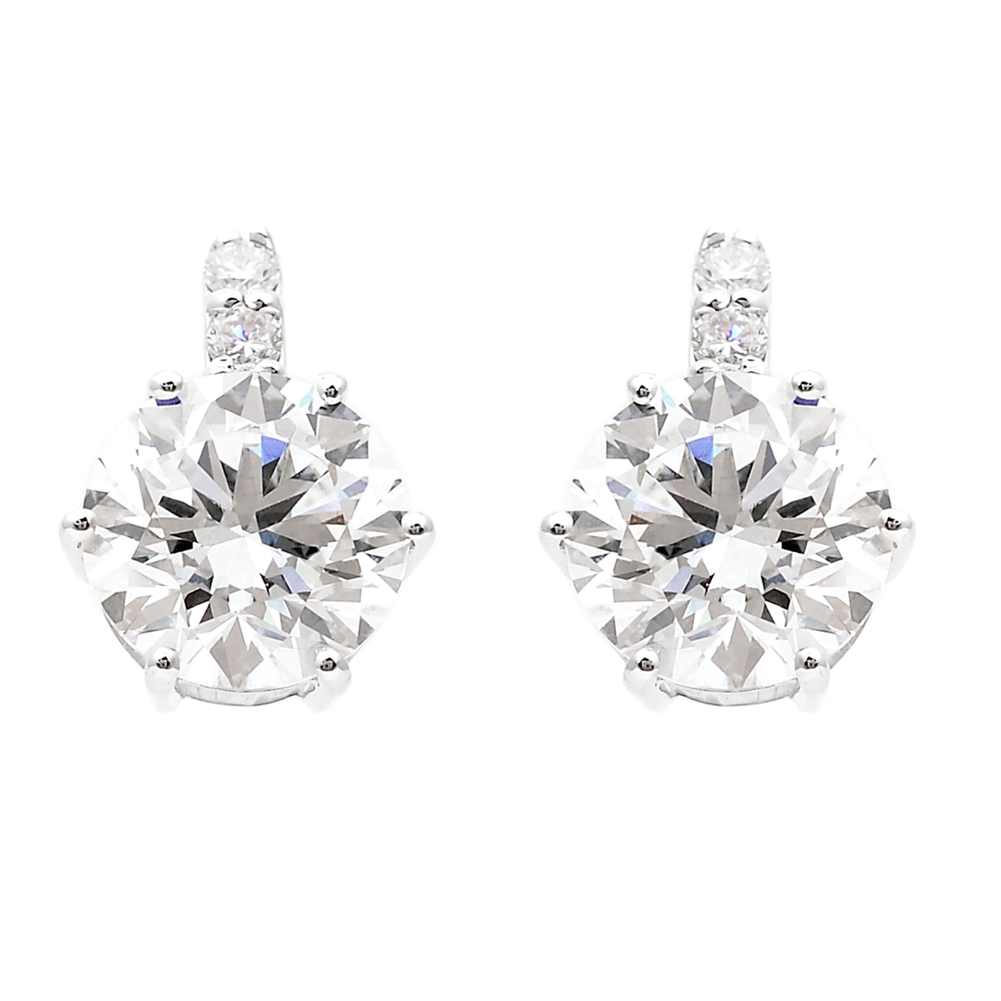 3.48 Carats Lab Grown Diamond 14K Gold Earrings