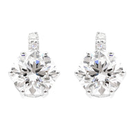 3.48 Carats Lab Grown Diamond 14K Gold Earrings