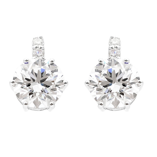 3.48 Carats Lab Grown Diamond 14K Gold Earrings