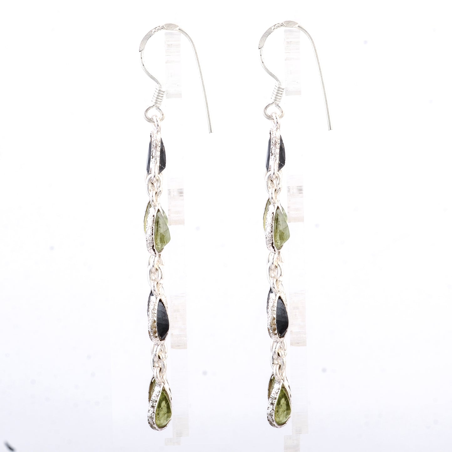 10.83 Ct Sapphire, Peridot 925 Sterling Silver Earrings