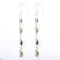 10.83 Ct Sapphire, Peridot 925 Sterling Silver Earrings