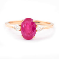2.33 Ct Oval Ruby 18K Gold Ring