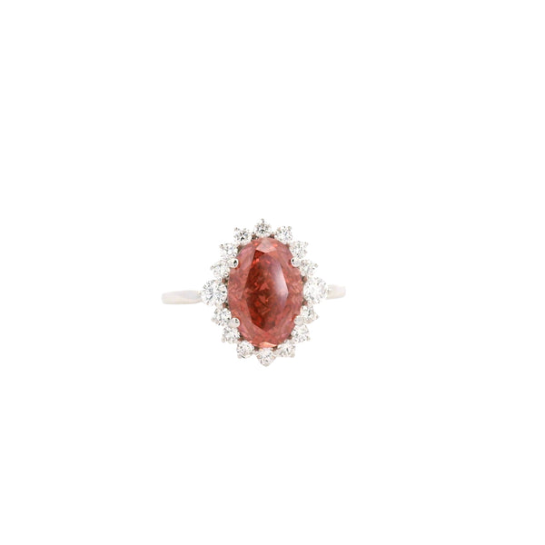3.55 Carats Pink Lab Grown Diamond 14K Gold Ring