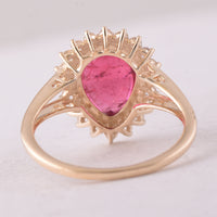 3.52 Ct Pear Tourmaline 9K Gold Ring