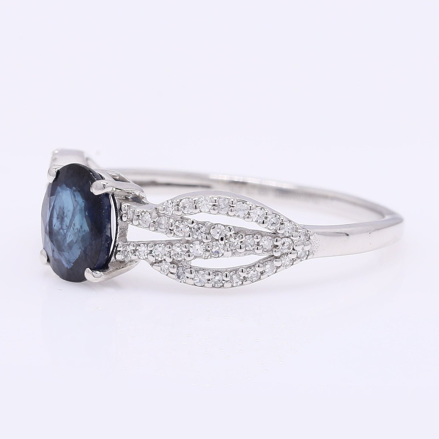 1.34 Ct Oval Mixed Cut Natural Sapphire 950 Platinum Ring