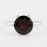 3.99 Ct Round Garnet 925 Sterling Silver Ring
