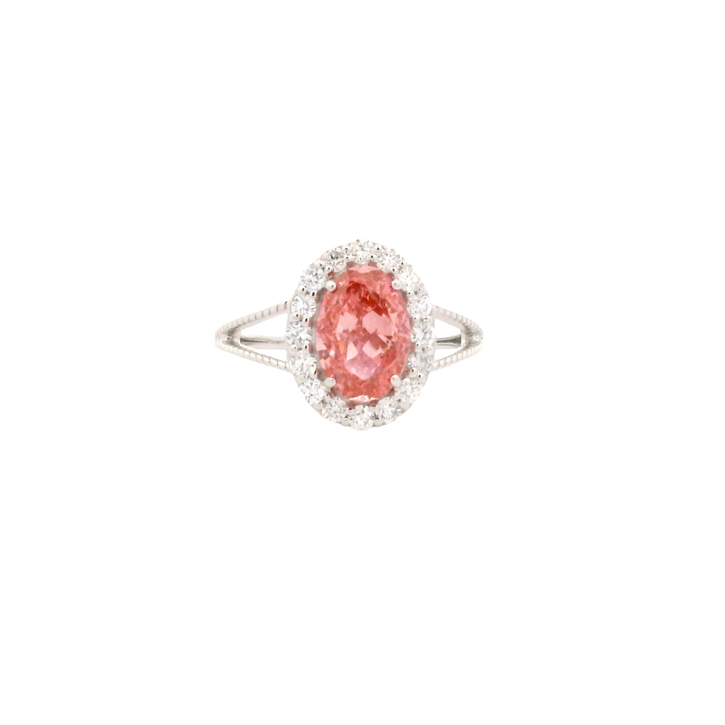 2.47 Carats Pink Lab Grown Diamond 14K Gold Ring