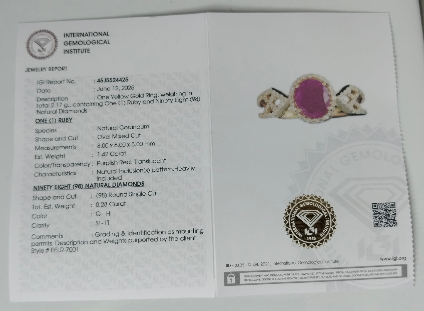 1.70 Ct Oval Mixed Cut Natural Corundum Ruby 14K Gold Ring