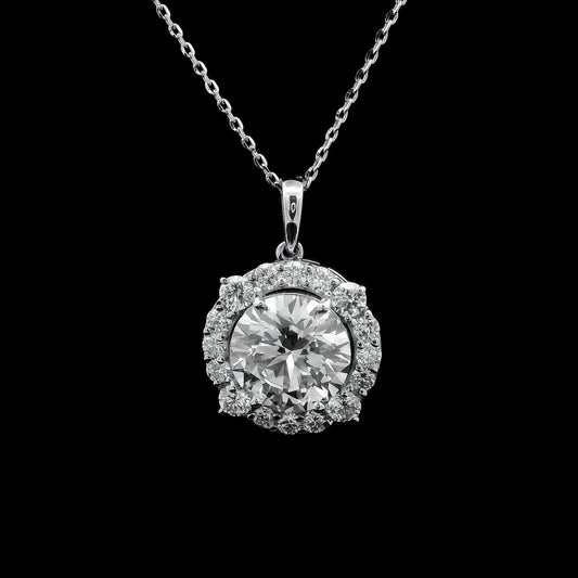 3.09 Carats Lab Grown Diamond 14K Gold Pendant