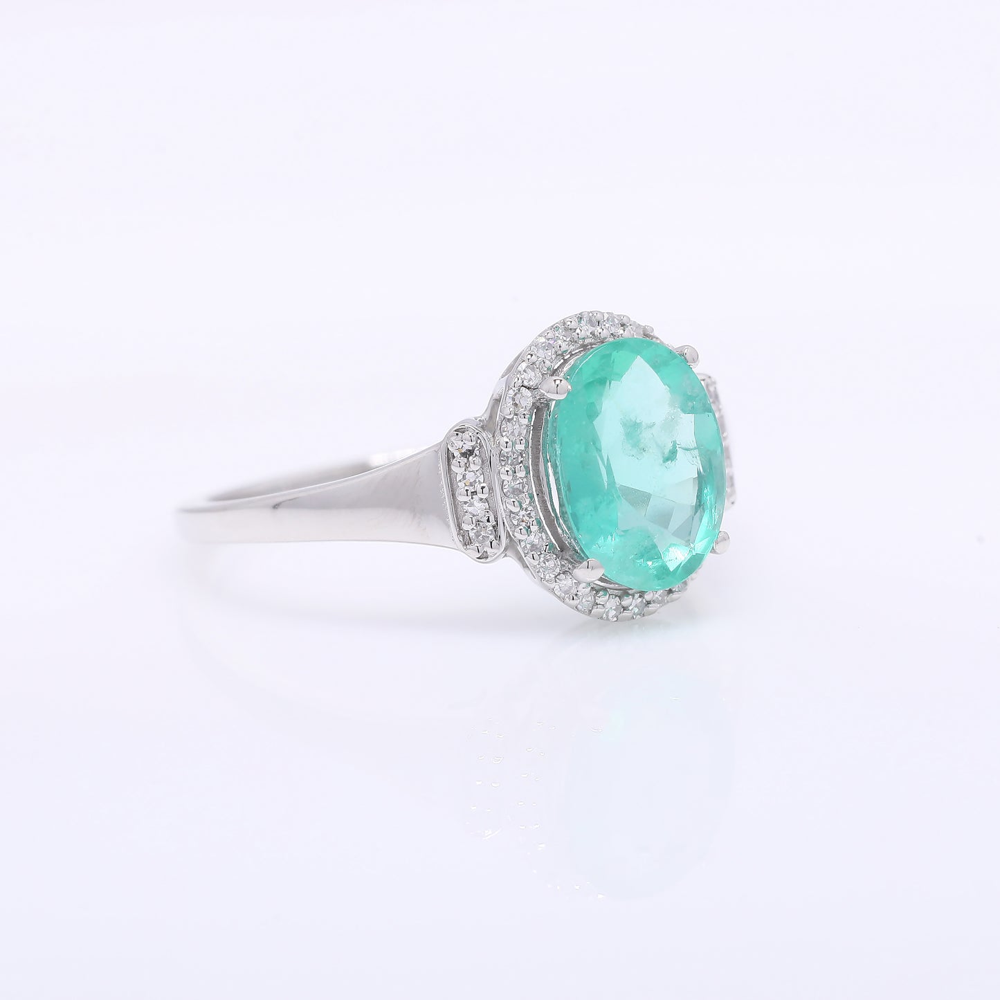 1.65 Ct Oval Mixed Cut Natural Emerald 950 Platinum Ring