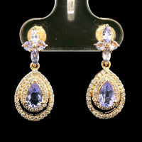 1.60 Ct Pear Tanzanite 14K Gold Earrings